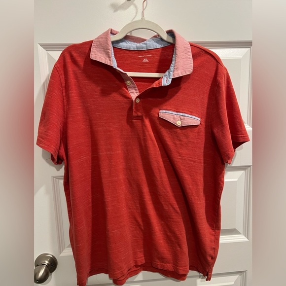 Saks Fifth Avenue Men’s Polo Style Shirt Size XL Red & Pink ❤️🩵 - Picture 2 of 8